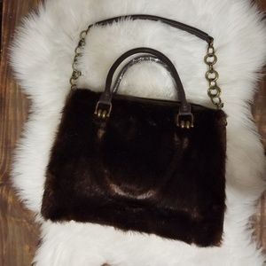Fabulous furs brown fur purse handbag